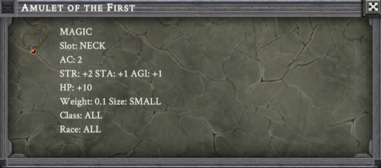 AMULET OF THE FIRST item card